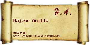 Hajzer Anilla névjegykártya